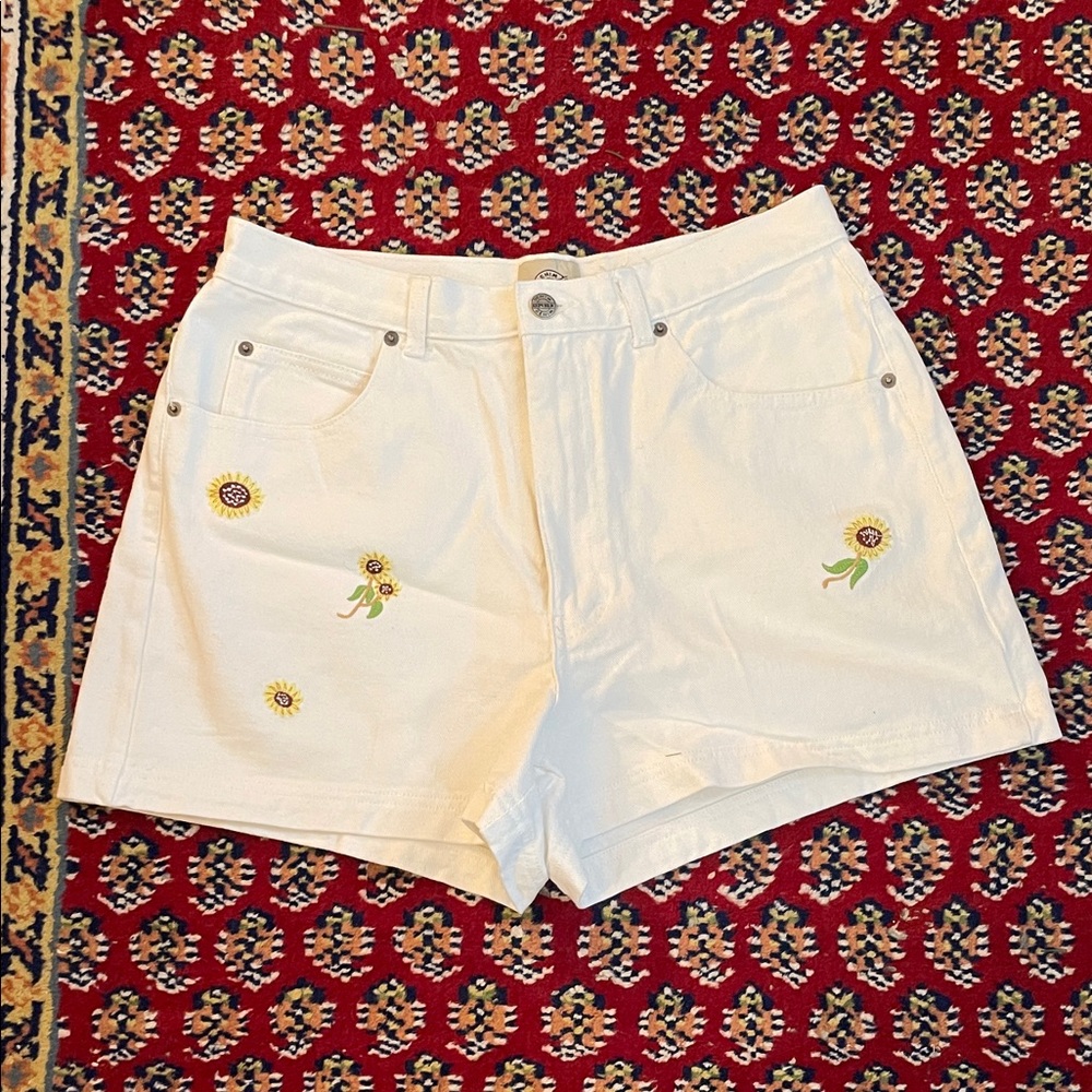 Vintage Denim Republic Sunflower Embroidered Shorts, Size 15/16